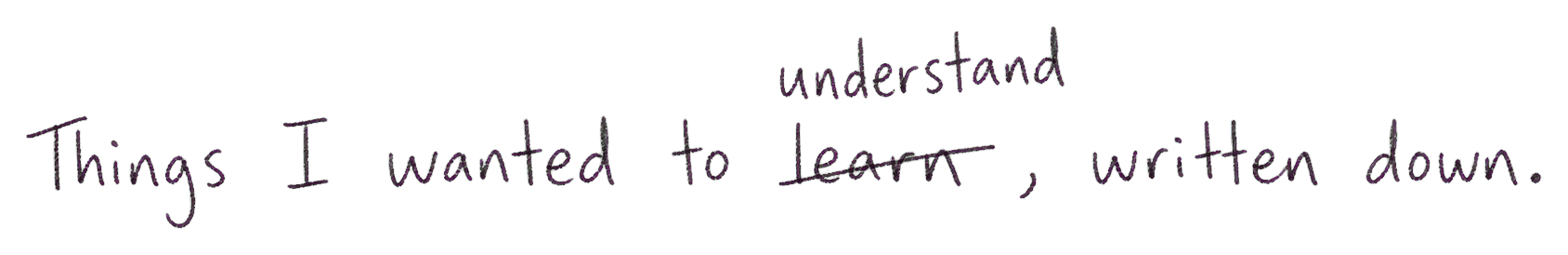 Things I wanted to understand, written down.